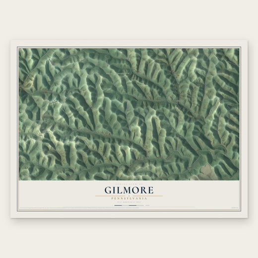 Gilmore, Pennsylvania map print, the full design