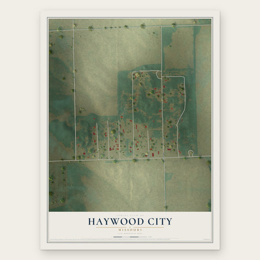 Haywood City, Missouri map print, the full design