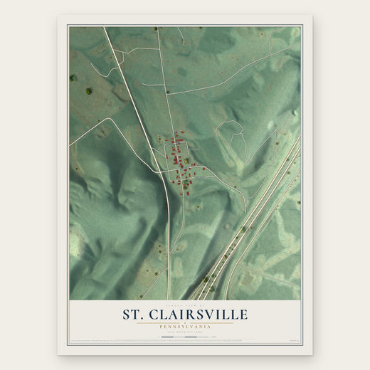 St. Clairsville, Pennsylvania map print, the full design
