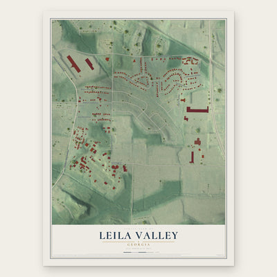 Leila Valley, Georgia map print, the full design