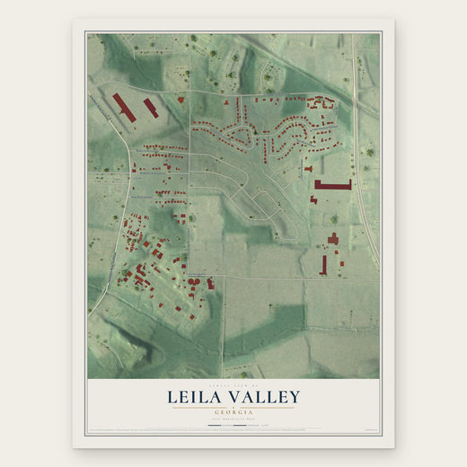 Leila Valley, Georgia map print, the full design
