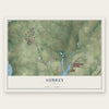 Aubrey, Texas map print, the full design