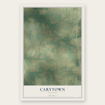 Carytown, Missouri map print, the full design