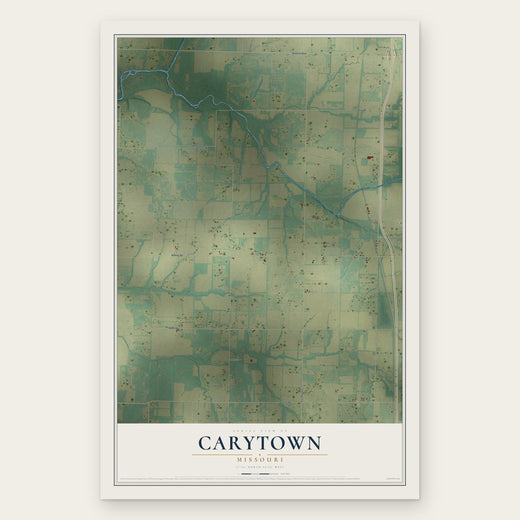 Carytown, Missouri map print, the full design