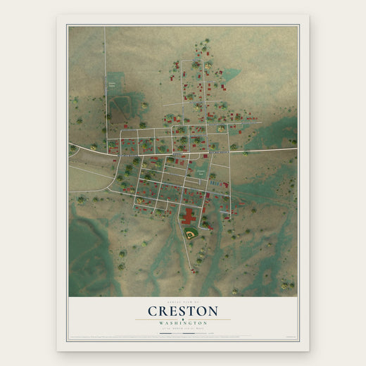Creston, Washington map print, the full design