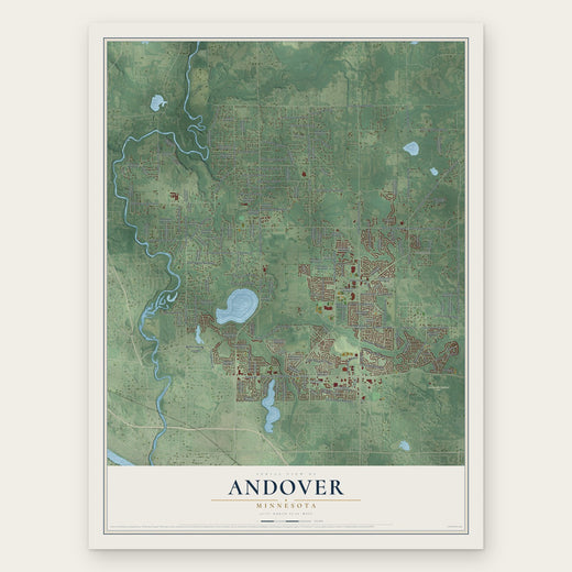 Andover, Minnesota map print, the full design