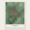 Elwood, Indiana map print, the full design