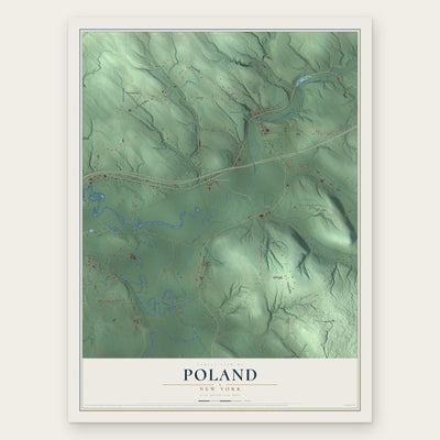Poland, New York map print, the full design