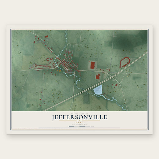 Jeffersonville, Ohio map print, the full design