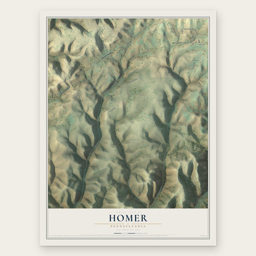Homer, Pennsylvania map print, the full design