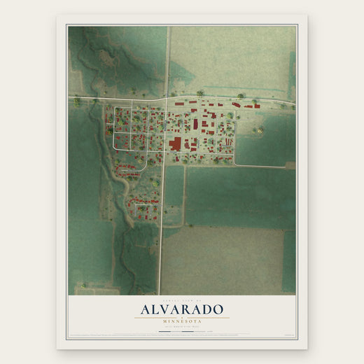 Alvarado, Minnesota map print, the full design
