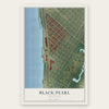 Black Pearl, Louisiana map print, the full design