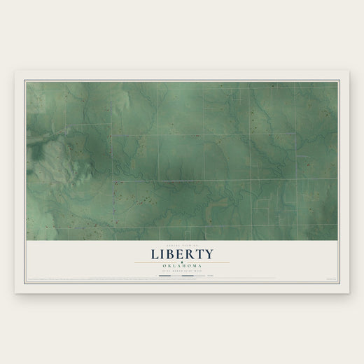 Liberty, Oklahoma map print, the full design