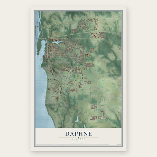 Daphne, Alabama map print, the full design