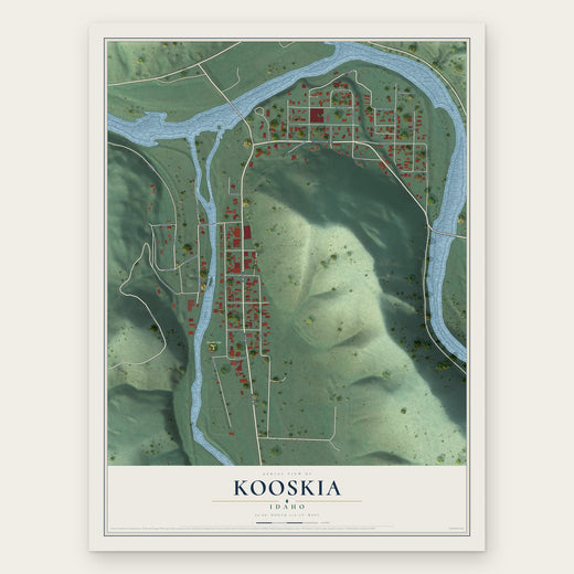 Kooskia, Idaho map print, the full design