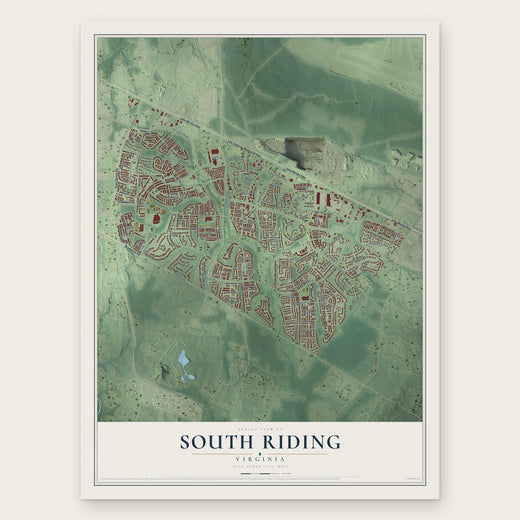 South Riding, Virginia map print, the full design