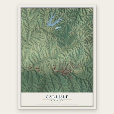Carlisle, Kentucky map print, the full design