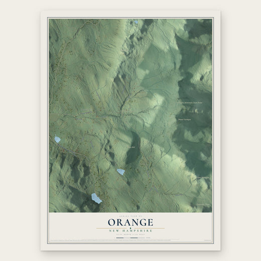 Orange, New Hampshire map print, the full design