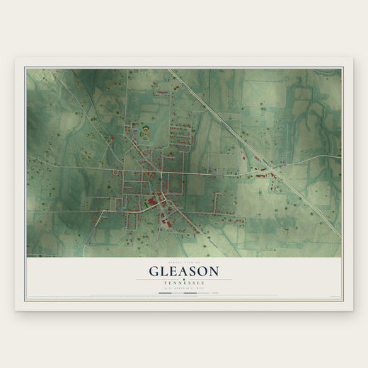 Gleason, Tennessee map print, the full design