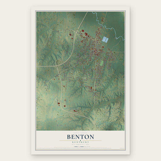 Benton, Kentucky map print, the full design
