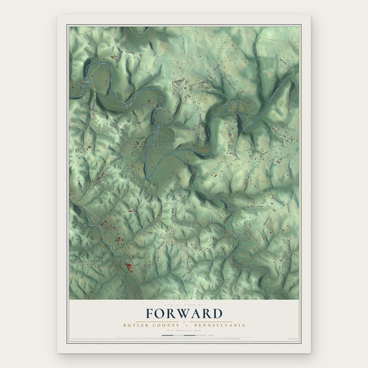 Forward, Butler County, Pennsylvania map print, the full design