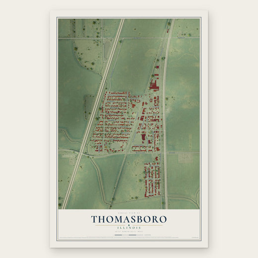 Thomasboro, Illinois map print, the full design