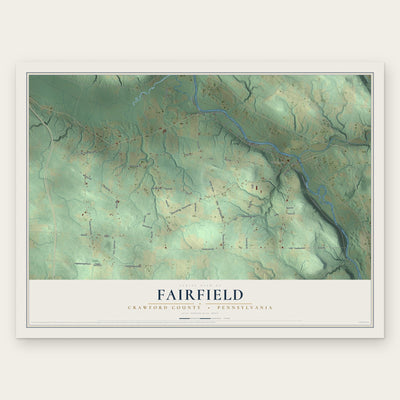 Fairfield, Crawford County, Pennsylvania map print, the full design