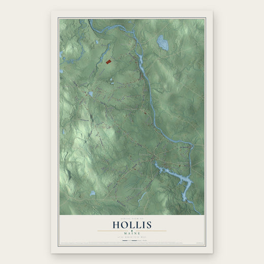 Hollis, Maine map print, the full design