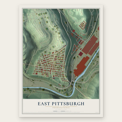 East Pittsburgh, Pennsylvania map print, the full design