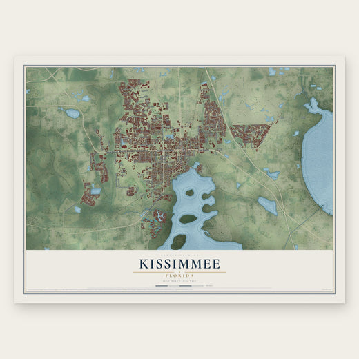 Kissimmee, Florida map print, the full design