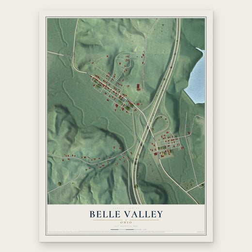 Belle Valley, Ohio map print, the full design