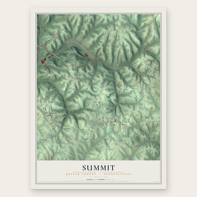 Summit, Butler County, Pennsylvania map print, the full design