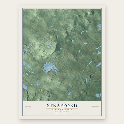 Strafford, New Hampshire map print, the full design