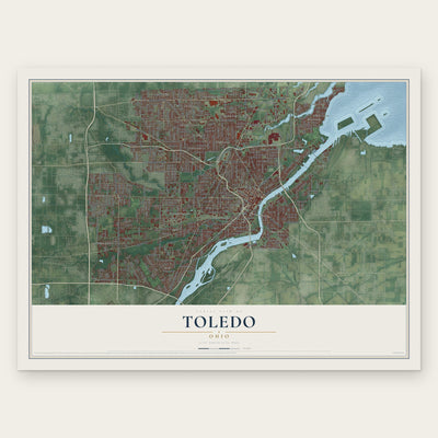 Toledo, Ohio map print, the full design