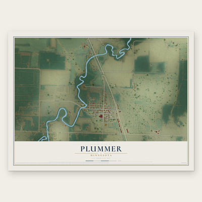 Plummer, Minnesota map print, the full design