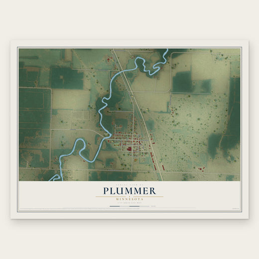 Plummer, Minnesota map print, the full design