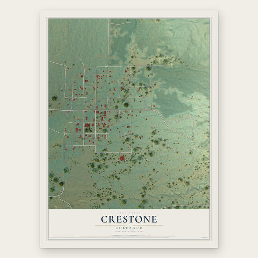 Crestone, Colorado map print, the full design