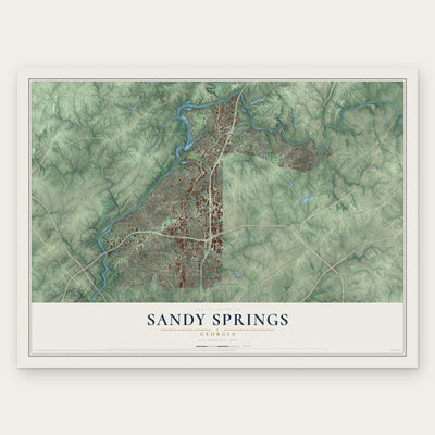 Sandy Springs, Georgia map print, the full design