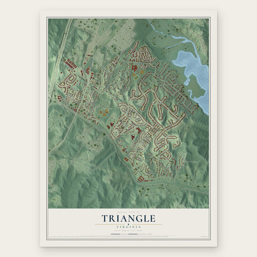 Triangle, Virginia map print, the full design