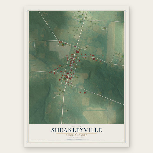 Sheakleyville, Pennsylvania map print, the full design