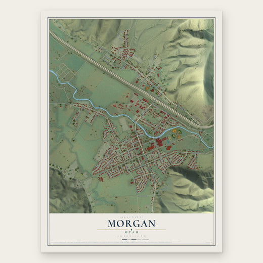 Morgan, Utah map print, the full design
