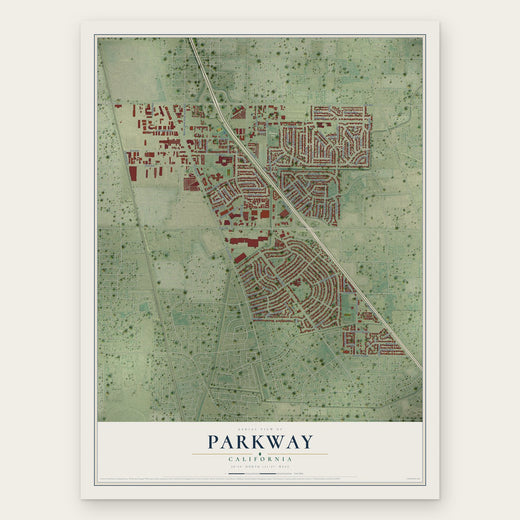 Parkway, California map print, the full design