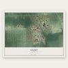 Clio, Michigan map print, the full design
