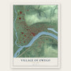 Village of Owego, New York map print, the full design