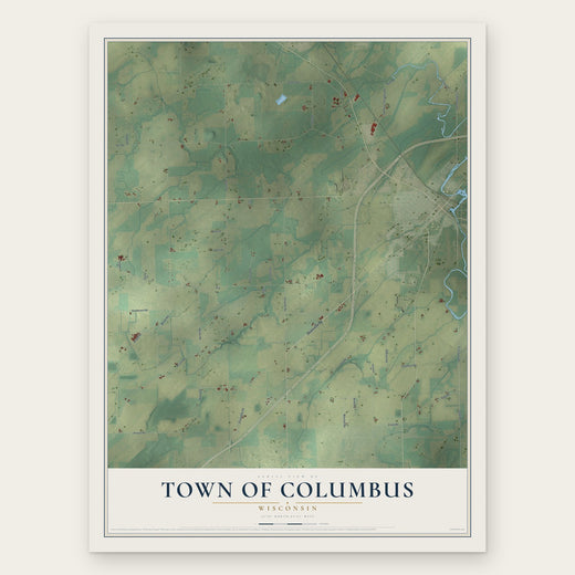 Town of Columbus, Wisconsin map print, the full design