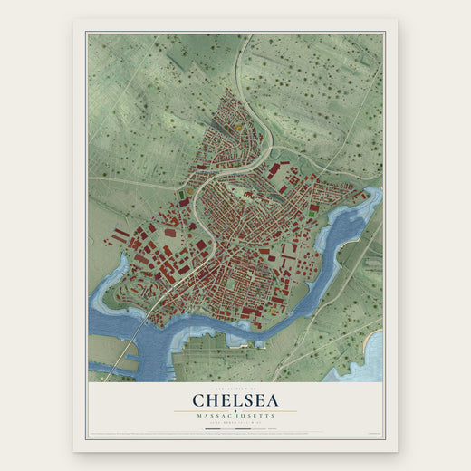 Chelsea, Massachusetts map print, the full design