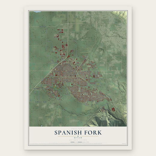 Spanish Fork, Utah map print, the full design