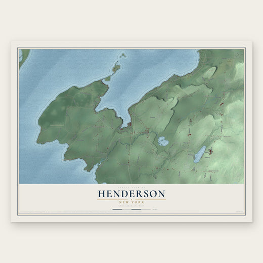 Henderson, New York map print, the full design
