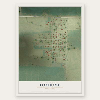 Foxhome, Minnesota map print, the full design