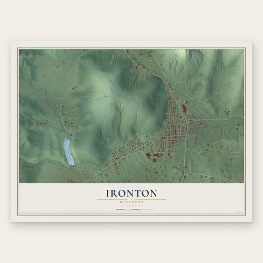 Ironton, Missouri map print, the full design